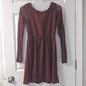 Maroon Lace Dress